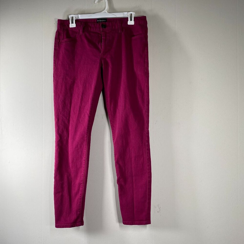 Banana Republic L'Wren Scott SKINNY Jeans Women's 28 Low Rise Fuchsia Lip Pocket